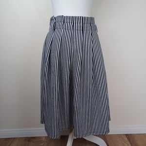 Striped Pleated Plus Skirt
